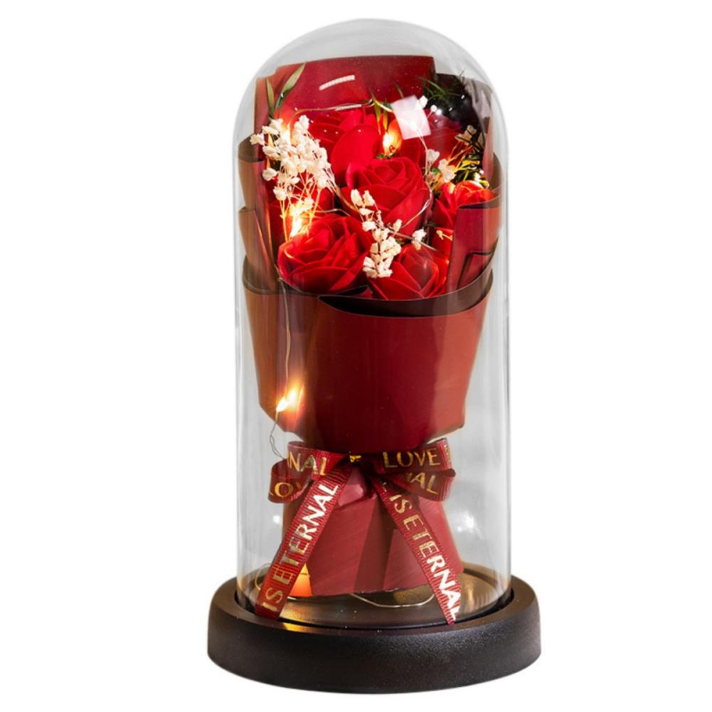 

Прозрачная акриловая ракушка романтические вечные цветы со световым праздничным подарочным украшением