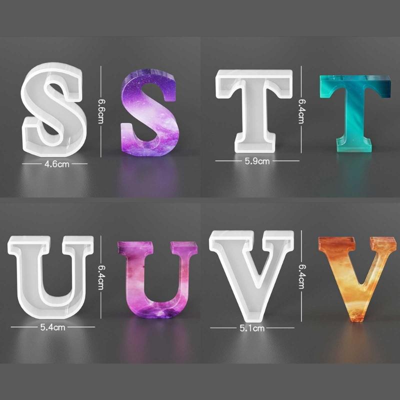 Silicone Pendant Mold Clay Molds Letter Shaped Silicone Keychain Moulds Pendant Accessories Gift for Hand Making Lover