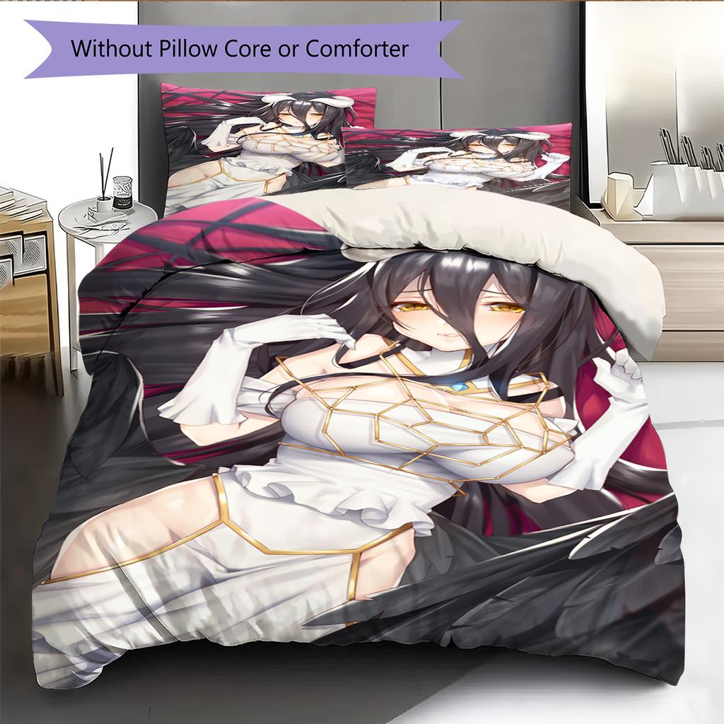 Set Copripiumino Trapuntato con Motivo Anime Federe Decorazione Casa Regalo di Compleanno (1 * copripiumino + 2 * federa, senza nucleo)
