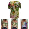 Stylish Womens V Neck Short Sleeve Blouse Soft Casual Baggy Floral T-shirt Tunic Tops