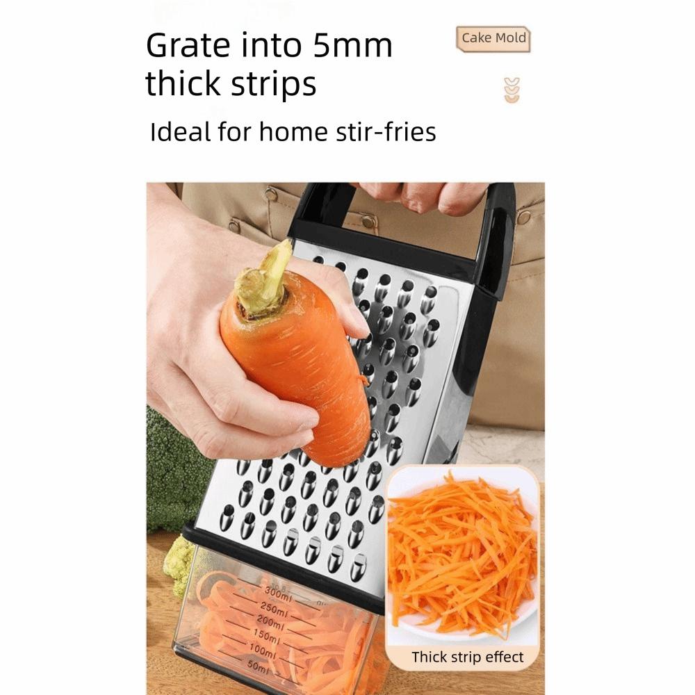 Four Sided Cheese Graters Stainless Steel Vegetable Slicer Ergonomic Food Shredder Cheese
