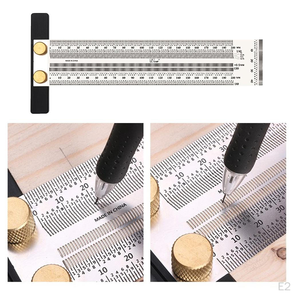7''-16'' Scale Ruler Hole Woodworking Scribing