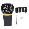 Graffiti Suede Gear Shift Knob Aluminium Alloy Transmission Gear Stick Shifter Lever Head for Most Manual Cars with 4