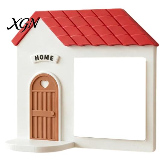 PLA Schalter Dekoration 3D Gedruckte Haus Dekoration, Leichter Rahmen mit Figuren Display Regal, Wandabdeckplatte für Home Office Wohnzimmer Cartoon