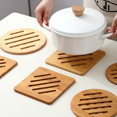Home Dining Table Pot Mat Creative Hotel Home Round Coaster Placemat Thick Bamboo Insulation Mat