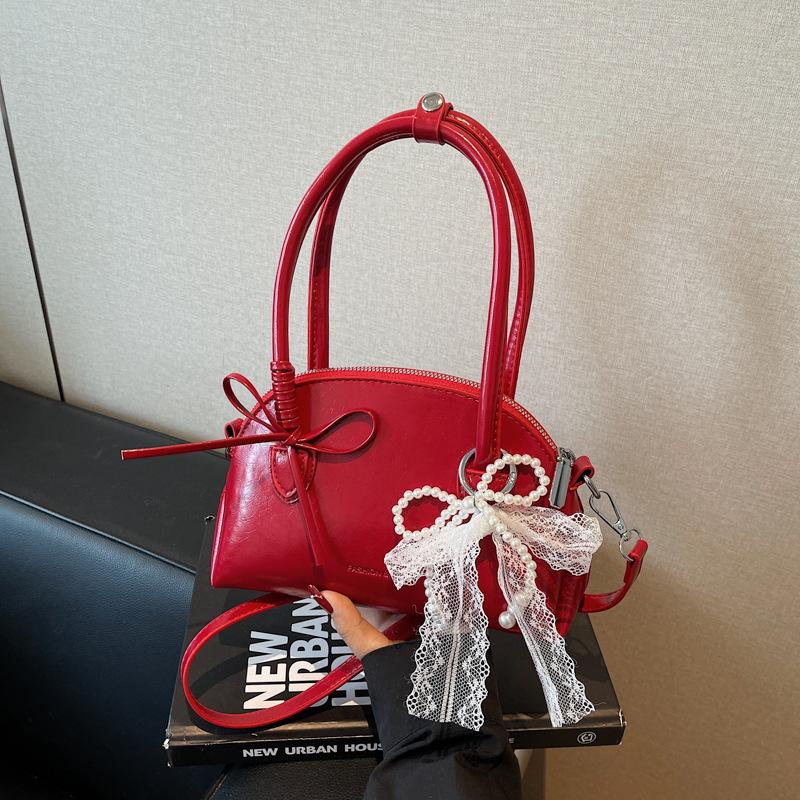 

Модная универсальная сумка-бант, женская летняя новинка, высококлассная сумка-мессенджер в форме ракушки бордовый