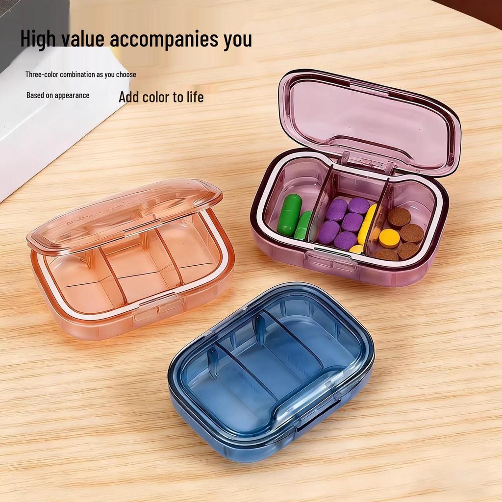 Compact Moisture-Proof Medicine Box: Portable, Compartmentalized Pill Case for Three Meals Daily