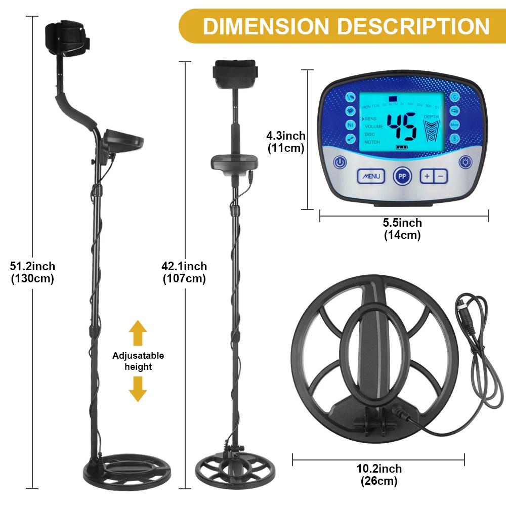 TX11MD990 Professional Underground Metal Detector 10.2 Inch Waterproof Coil High Sensitivity Hunter Finder Metal Finder Portable