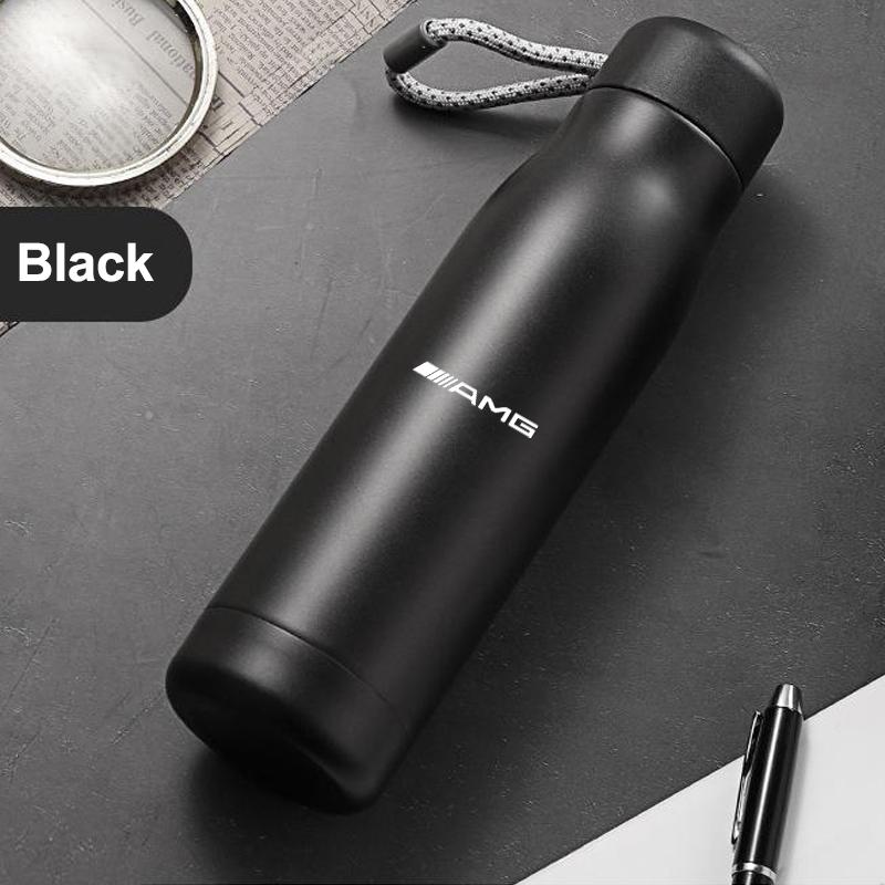 

550ML Smart Thermos Bottle Portable Coffee Cup Ferrari Logo Insulated Mug For Mercedes Benz W205 E63 AMG W166 W246 W242 W176 GLE