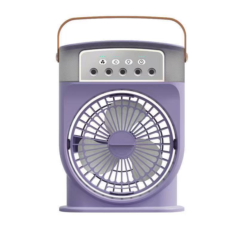 

New Five-hole Spray Fan Mini Electric Fan with Humidification Refrigeration Night Light Water Cooling Portable Air Cooler 30*25*10