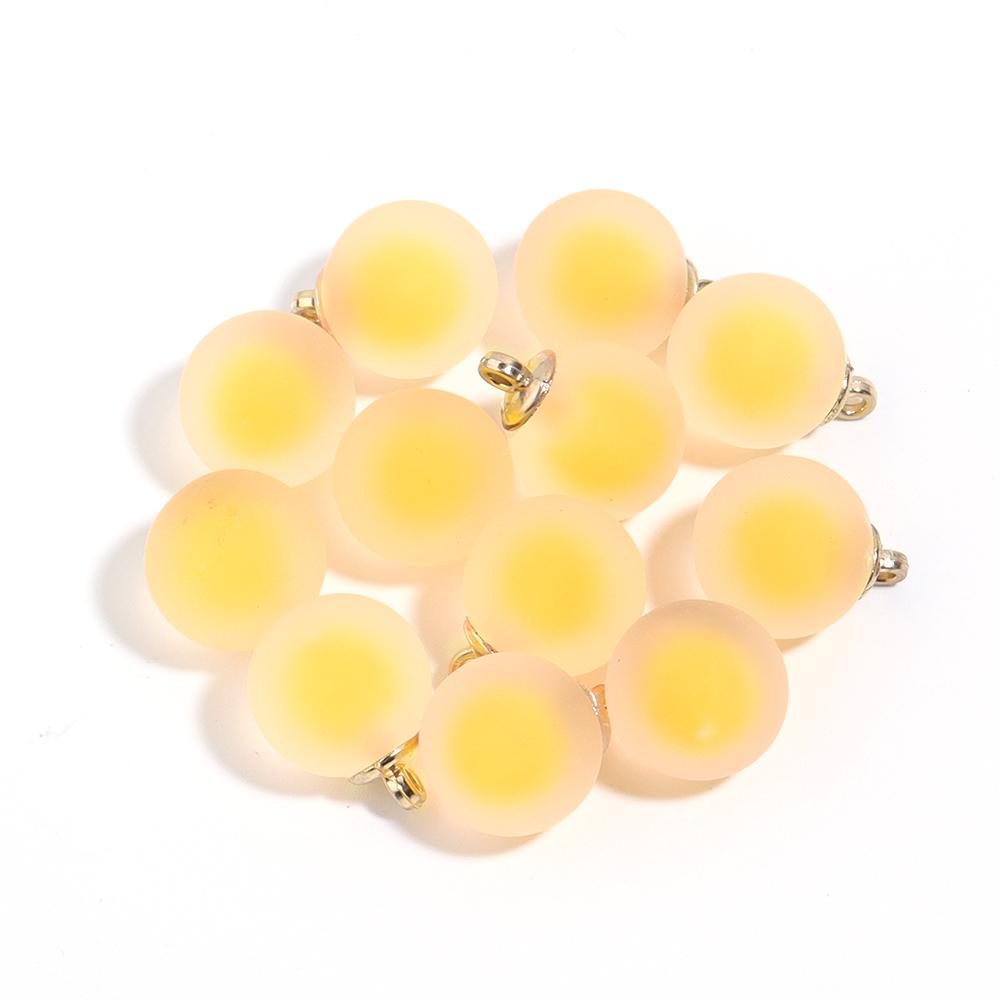 10Pcs Acrylic Frosted Colorful Heart Charms Round Charms For Jewelry Making DIY Bracelet Necklace Earrings Pendants Accessories