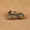 1 Pcs Antique Bronze Lotus Carp Fish Figurines Pure Brass Incense Holder Home Desktop Decoration Ornament