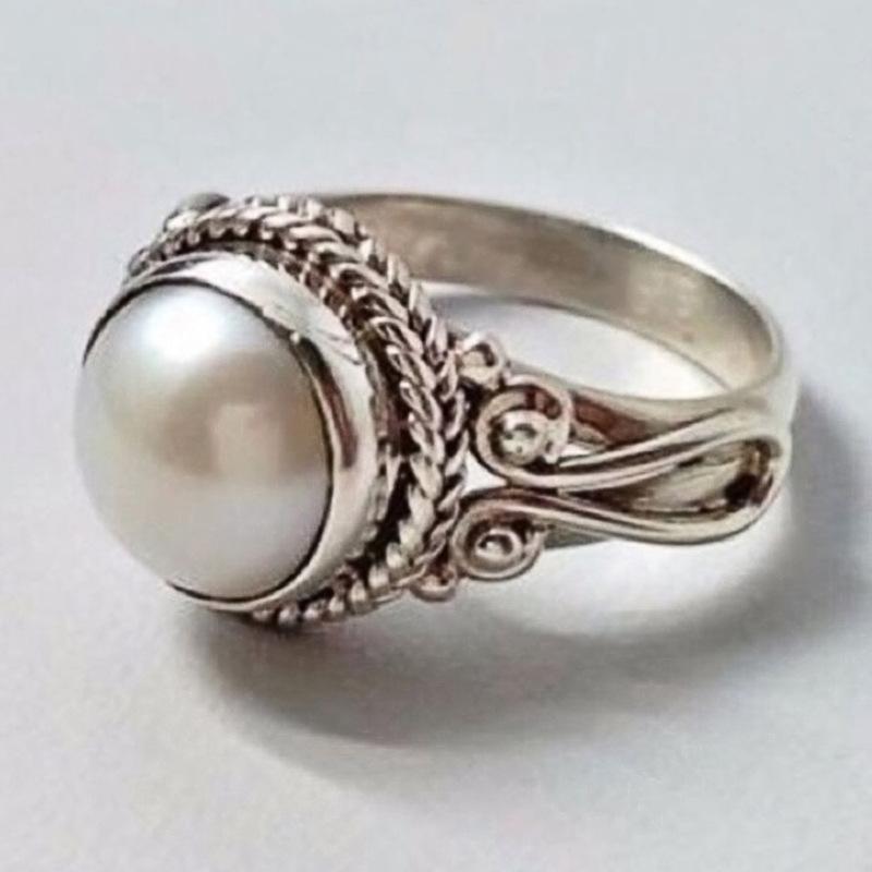 

Bronze Dream Ring For Women, Pearl Baroque Exquisite Ring, Elegant Retro Exquisite 6