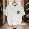 2025 Spring Summer Heavyweight T-Shirt Men's Top Hong Kong Style T-Shirt Versatile Simple Top Couple Outfit Comfortable Tee Shirt