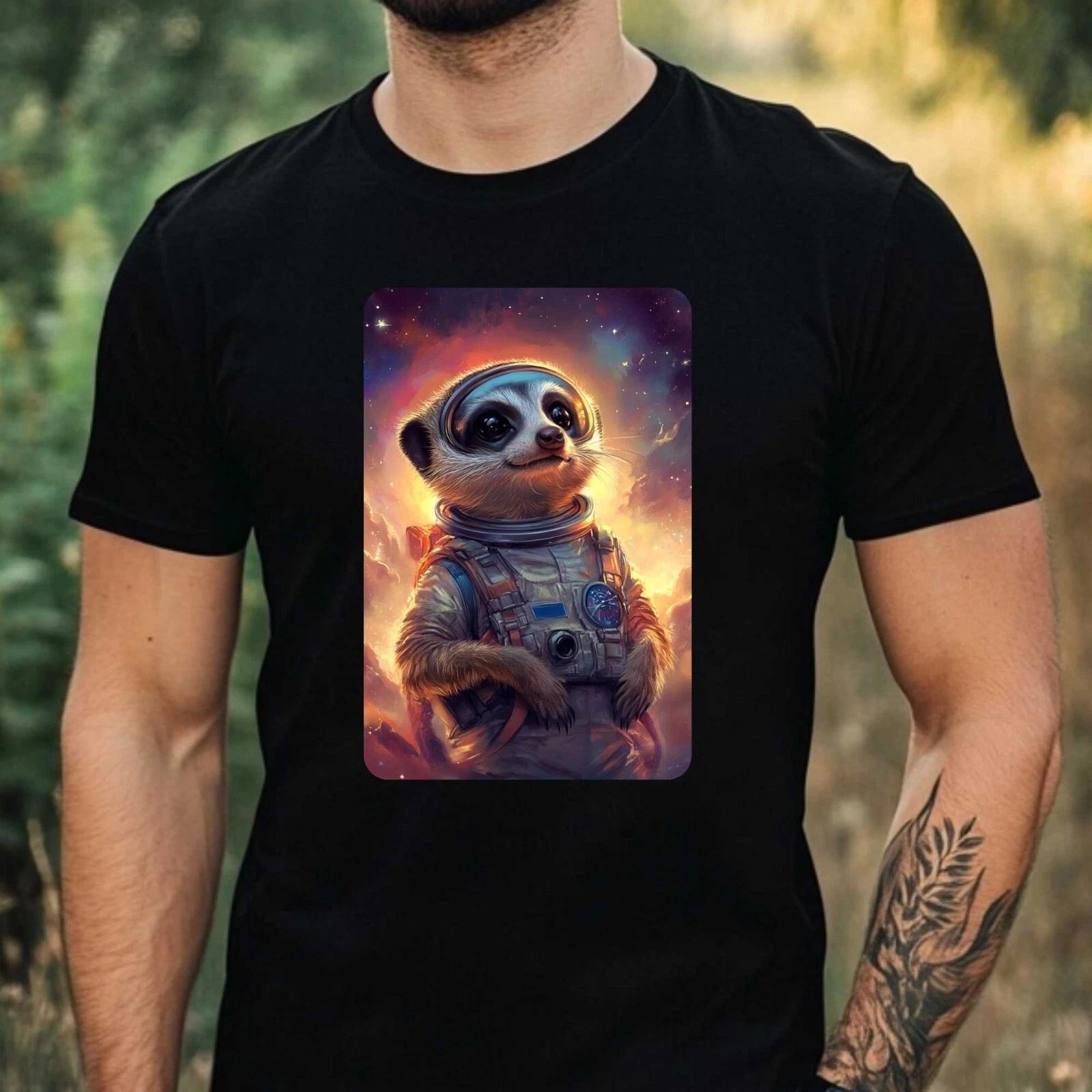 T-Shirt Herren Erdmännchen als Astronaut Motiv Baumwolle Größe XS bis 5XL XS