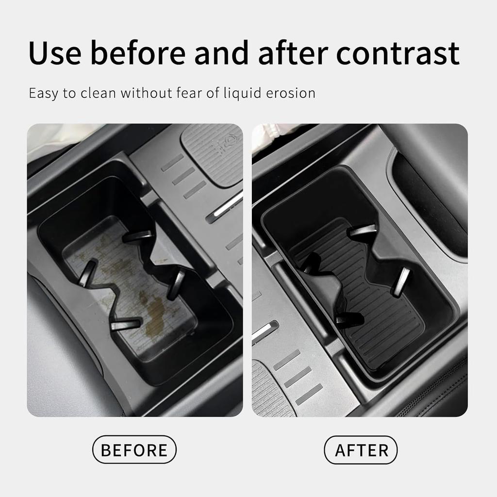LUCKEASY Center Console Water Cup Holder Insert Compatible with 2024 2025 Hyundai Santa Fe Not for Tucson Center Console Water Drink Limiter Holder