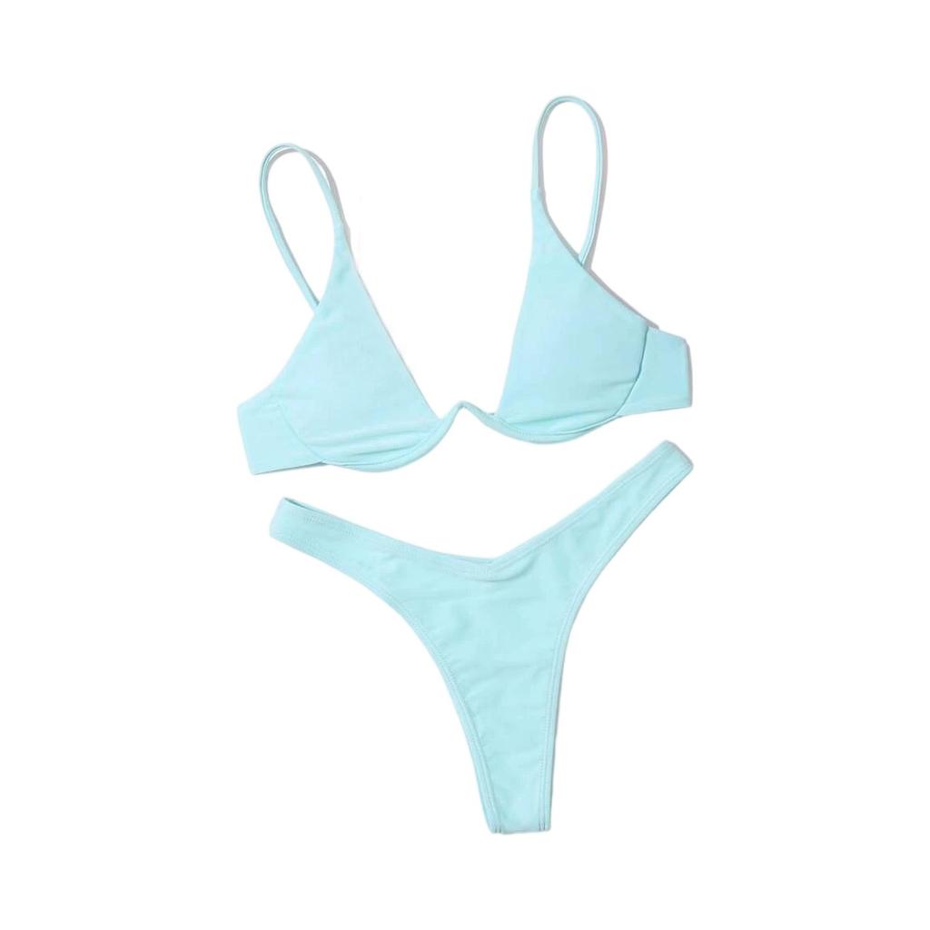 Women's Sexy Bikini Two-piece Push-up Underwire Color Swimsuit