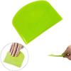 2 Pieces Dough Scraper Food-safe Plastic Dough Cutter Multipurpose Food Scrappers , White, Green