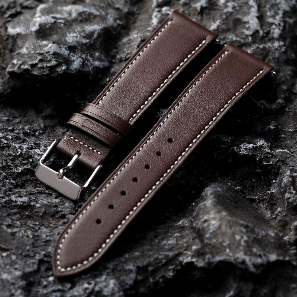 18 19 20 21 22MM Quick Release Universal Watch Strap- Handmade Ultra-thin Soft Genuine Leather Watch Band Retro for Huawei Samsung Xiaomi Replacement