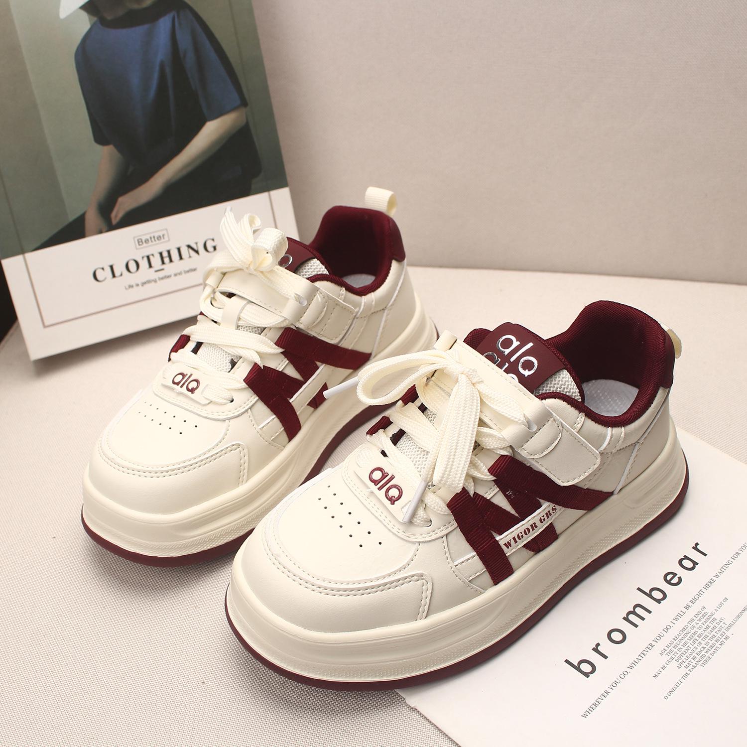 

2026 Spring Lightweight Kids White Skate Sneakers: Breathable Casual Shoes for Boys & Girls 32-37 (min. 6 pairs) червоний