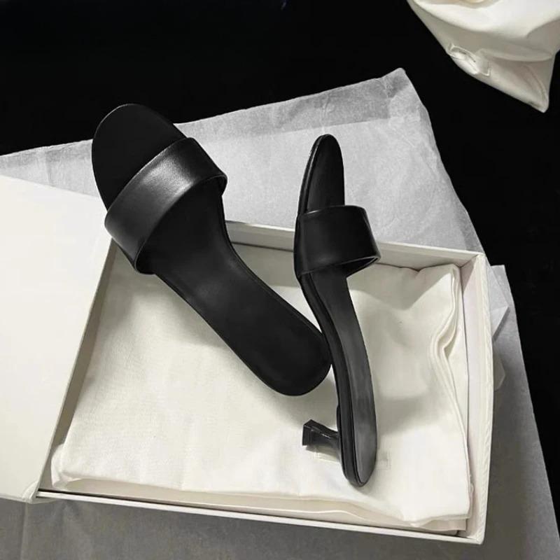 Fashion Summer Shoes Open Toe Slip on Women's Slippers Designer Ladies Elegant Dress Shoes Street Style Thin Heel Slides Women's Sandals