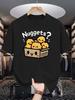 Unisex Crew Neck Tee Chicken Nuggets Cute Cartoon Graphic Print Soft Cotton Loose Short Sleeve Summer Casual Male Streetwear Tops