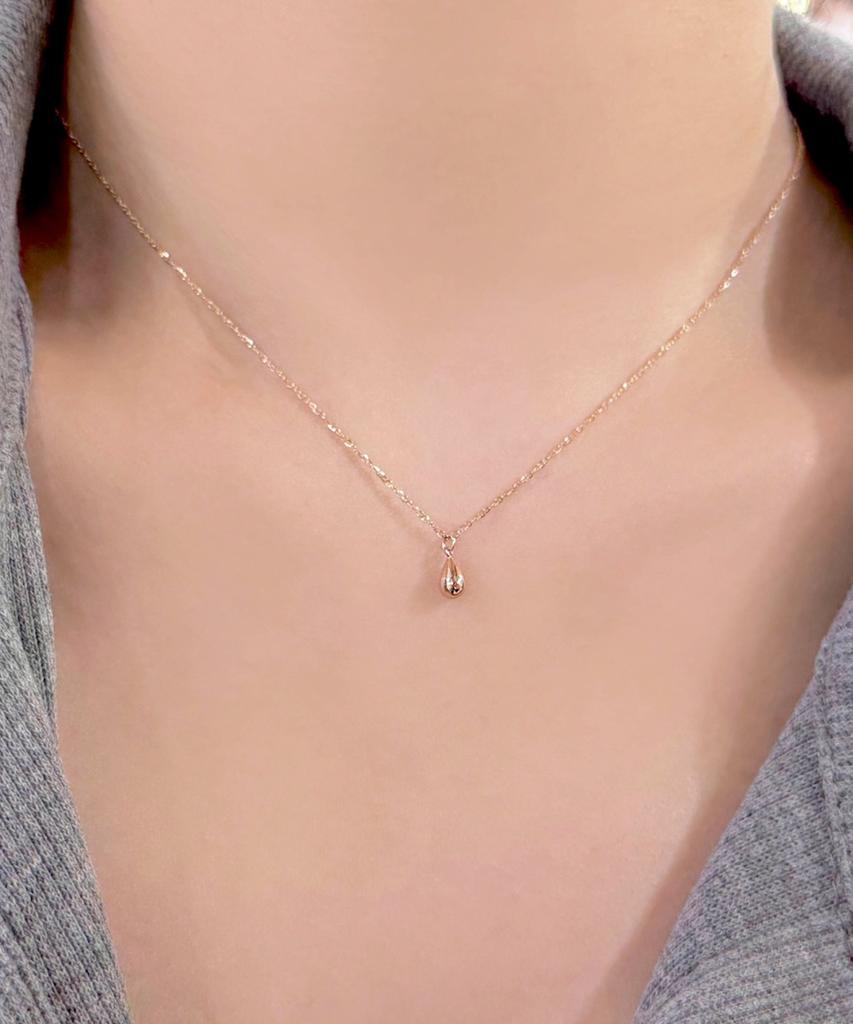 J-Rahel [14K/18K Gold] Droplet Pendant Necklace