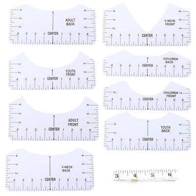 9Pcs TShirt Alignment Tool DIY VNeck Ruler PVC Shirt Tape Measure for Adult Youth Toddler Infant