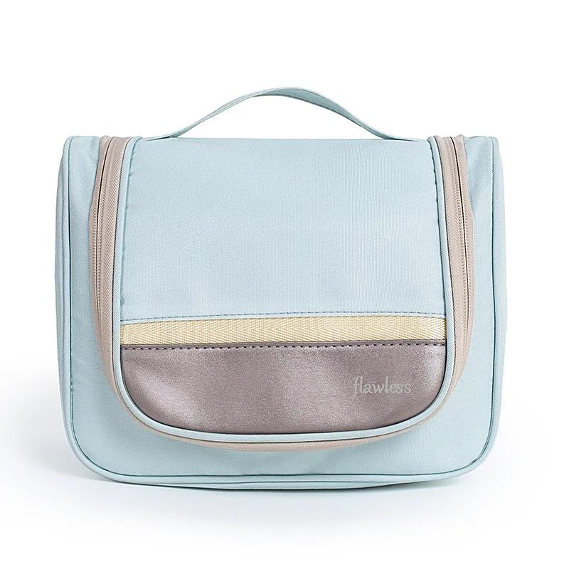 Flores polyester double opening bag with hand-held large capacity hook, convenient waterproof makeup bag, high aesthetic value