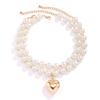 2 Stück Elegante Goth Imitation Perlen Kette Halskette für Damen Vintage Liebesherz Anhänger Choker Y2K Schmuck Hochzeits Accessoires