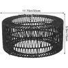 Rattan Lamp Shade:Boho Weave Lamp Shades Farmhouse Woven Lampshade for Floor Lamps, Pendant Light,Chandelier, 30.00X30.00X15.00CM, Black,