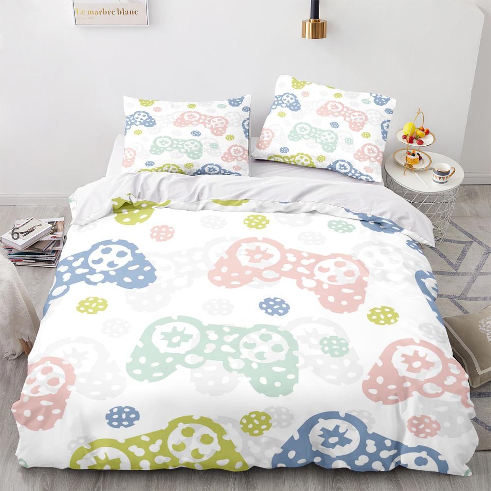 Game Printed Soft Duvet Cover Set Gamepad Video Game Controler Beding Set for Children Kids Tens Young Boys Bedrom Comfortable Quilt Cover featuring