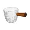 Espresso Measuring Glass with Wood Handle Accessories Heat Resistant milk Glass Cup for Tea Barista Family espresso