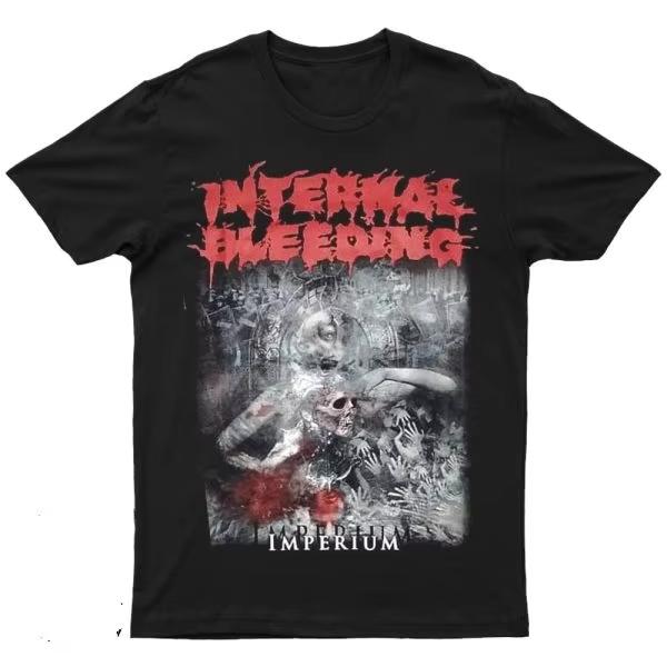 

2025 New INTERNAL BLEEDING - IMPERIUM Printed Unisex Street Fashion Trend Short Sleeved Pure Cotton Round Neck - Men s Summer... 5XL різнокольоровий