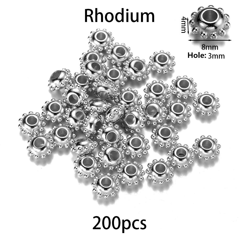 200-400Pcs CCB Multiple Styles Charm Spacer Beads Wheel Bead Flat Round Loose Beads For DIY Jewelry Making Supplies Accessories