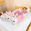 New Large Strip Throw Pillow Strawberry Rabbit Doll Plush Toy Girl Confession Gift