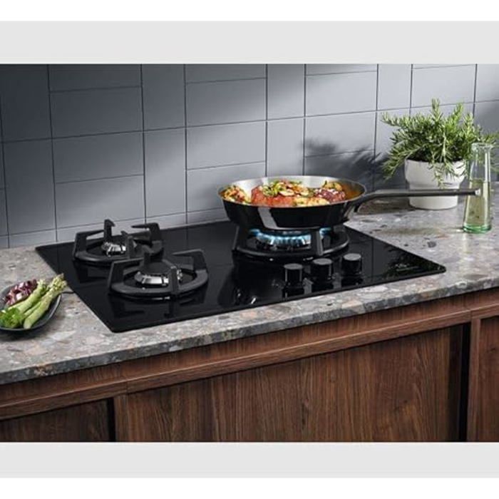 Plaque de gaz - ELECTROLUX - KGE6633NOK - 60 cm - 3 zones - Zone Wok - Commandes avant