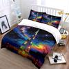 Colorful skyscraper and galaxy. Bedding sets Duvet cover sets Duvet covers Pillowcases(1 * Duvet Cover 2 * Pillowcases without duvet insert)