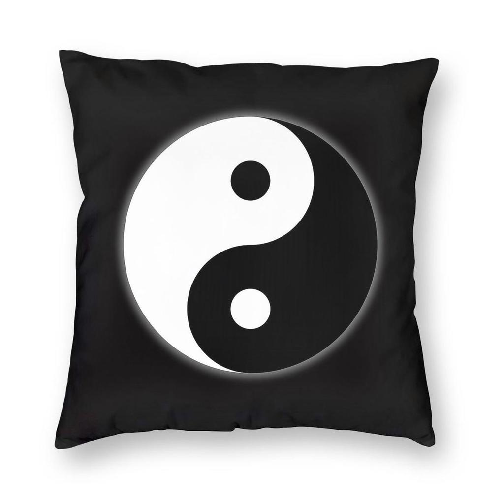 Ying Yang Taoist Symbol Square Pillowcase Polyester Linen Velvet Pattern Zip Decorative Pillow Case Sofa Cushion Cover Wholesale