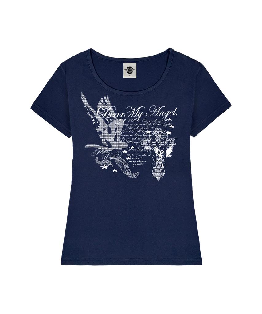 PRIMATE Dear Angel Women'S U-Neck Slim Fit Short Sleeve T-Shirt 8 Colors