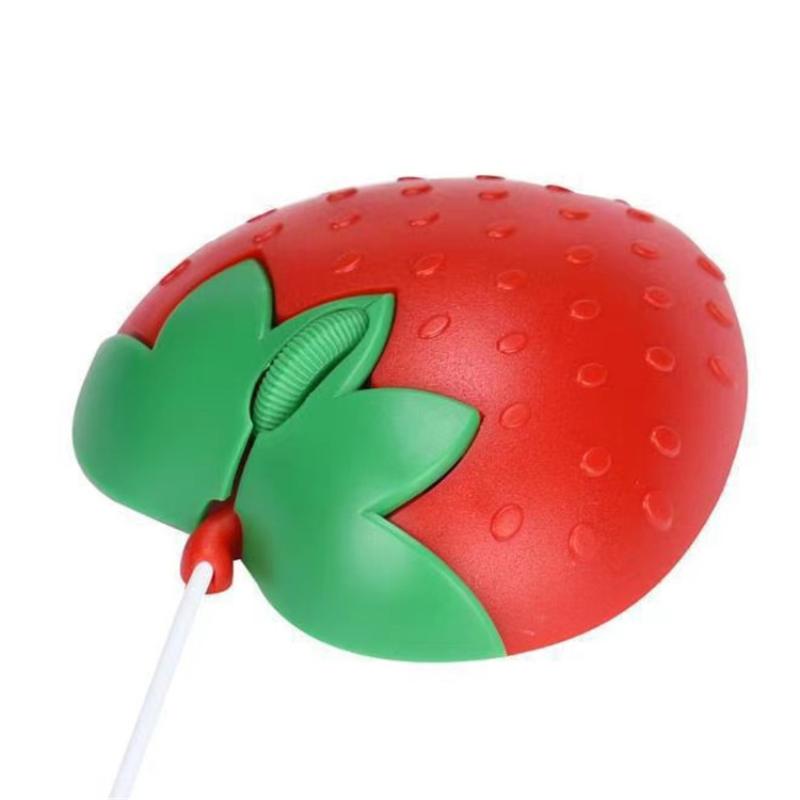 1Pcs USB Optical Mice 3D Mini Cute Cartoon Strawberry Wired Mouse For Laptop PC Gamer Girl Computer Strawberry Mouse Gaming