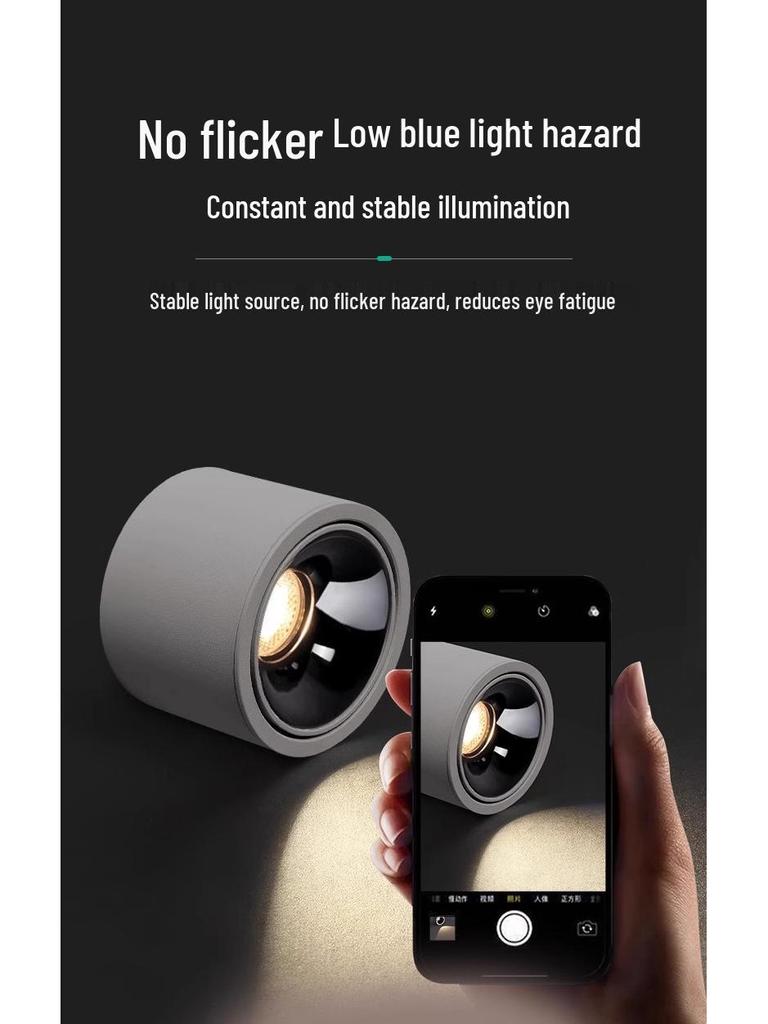 Ultra-Thin Adjustable Angle Anti-Glare Bullseye Spotlight for Living Room Ceiling