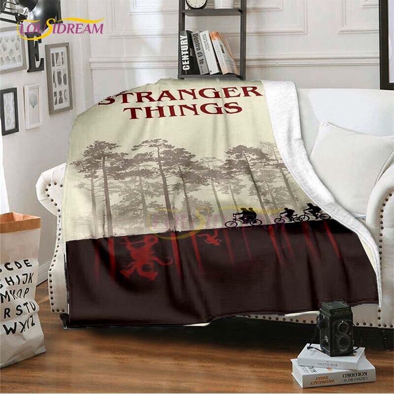 Hot Netflix Movie Stranger Things Blankets for Beds Soft Flannel Blanket Queen Size Home Decor Bedding Cover Kids Gift Picnic