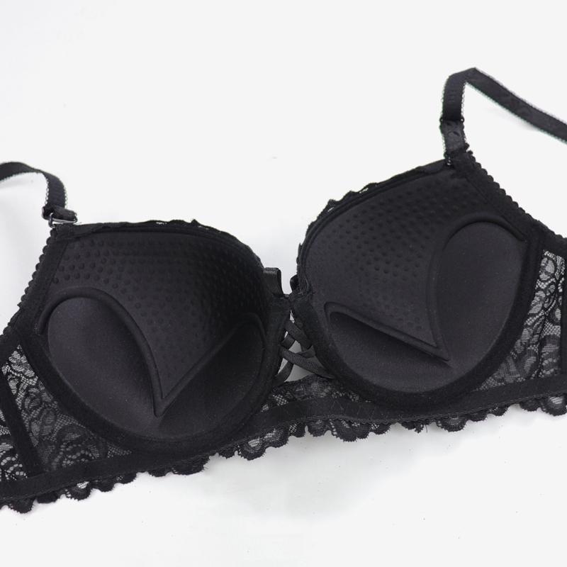 3ks květinová krajková podprsenka push up s drátěnými pohodlnými sexy intimky pro dámské spodní prádlo s vycpávkovým košem B