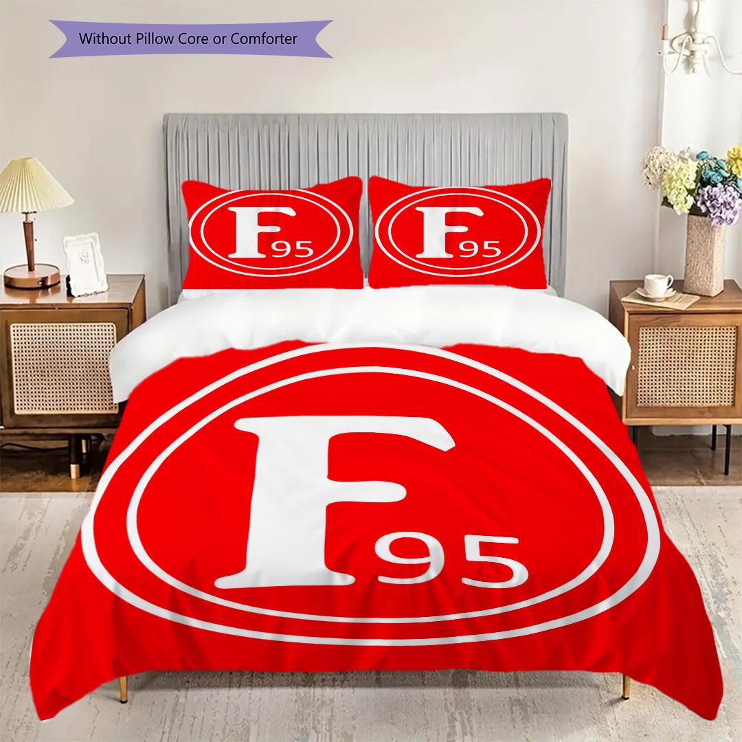 

Fortuna Dusseldorf Pattern Bedding Quilt Set Quilt Cover Pillowcase Home Decoration Birthday Gift (1 * duvet cover + 2 * pillowcase, without core) 155x200cm