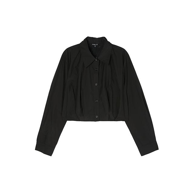 LAP Hem Tuck Crop Shirt Blouse Aq1Wbm69