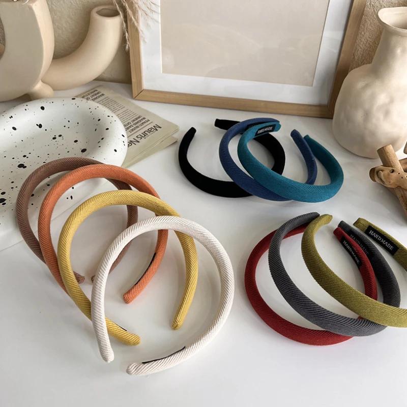 Bonbonfarben Schwamm Stirnband für Damen Mädchen Temperament Haarband Einfacher Süßer Haarreif Mode Vielseitige Haaraccessoires Geschenk