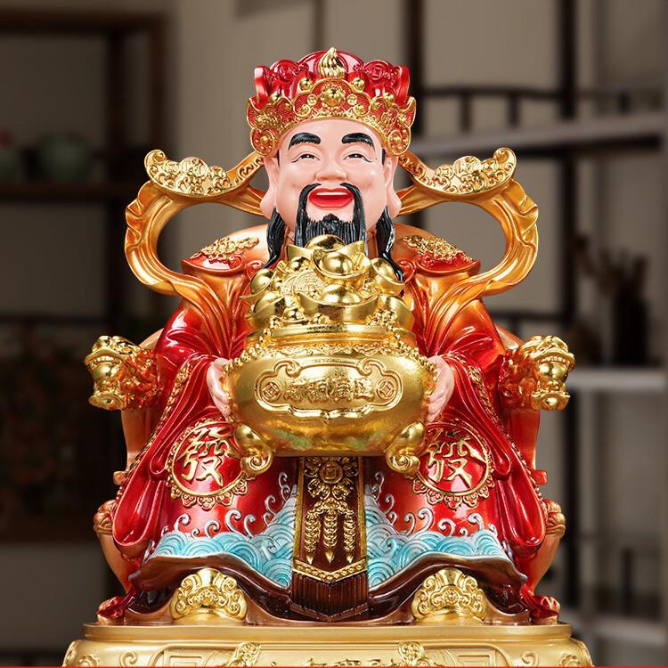 2025 Wen Cai Shen Statue: Copper-Colored for Inviting Wealth, Ideal for Home or Living Room Worship.