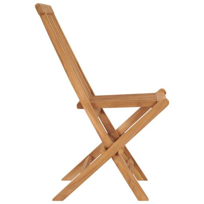Chaises de jardin pliables - vidaXL - Bois de teck massif - Marron - 2 personnes - Extérieur