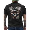 Herren schwarzes Kurzarm-T-Shirt mit coolem Hirsch mit Sonnenbrille Grafikdruck, weiches Baumwollgefühl, Rundhalsausschnitt, lässige Passform für Outdoor oder den täglichen Gebrauch